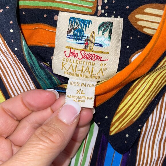 Kahala John Severson Mens Shirt Size XL Multicolor Surfboards Hawaiian - Picture 3 of 11